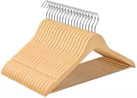 Songmics Drabužių kabykla, medinė, 44.5x23x1.2 cm, natūrali