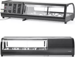 Šaldytuvas Arktic Šaldomas vitrinos tipo konteineris sušiams 4x GN 1/3 LED 0-12 C 190 W