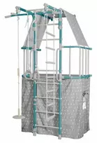 Gimnastikos sienelė SANRO L PASTEL su skersiniu ir palapine, turkio-pilka, 226x115cm