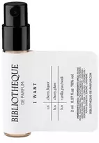 Bibliotheque De Parfum I Want EDP Purškiklis Sample 2ml