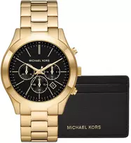 Vyriškas laikrodis + Kortelių dėklas MICHAEL KORS MK1076SET + Dėžutė