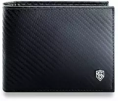 Vyriška odinė piniginė Stevens, plona, juoda, su RFID apsauga 8824-R