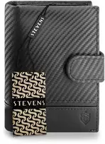 Vyriška odinė piniginė Stevens Carbon, juoda, su RFID apsauga 02-326A-R
