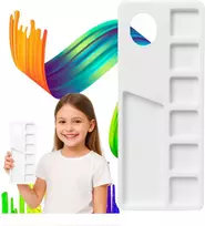 Akrilinių dažų paletė 9x22cm plastikinis stačiakampis padėklas