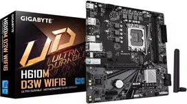 Pagrindinė plokštė Gigabyte H610M D3W WF6 (H610,S1700,mATX,DDR5