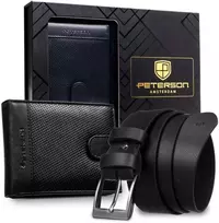 Piniginės ir diržo rinkinys vyrams Peterson PTN SET N992L-DOT