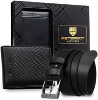 Piniginės ir diržo rinkinys vyrams Peterson PTN SET N992-DOT