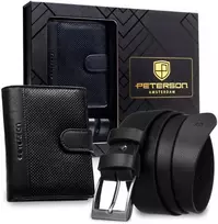Piniginės ir diržo rinkinys vyrams Peterson PTN SET N4L-DOT