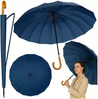 Lean Ilgas automatinis skėtis 24 briaunų tamsiai mėlynas 115 cm