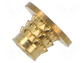 Threaded insert | brass | M2,5 | BN 37896 | L: 4.1mm | for plastic