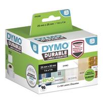DYMO Authentic LabelWriter Durable Labels | 25mm x 25mm | White Poly | 2 Rolls of 850 (1,700 Self-Adhesive Labels) | High-Performance | For LabelWriter Label Makers