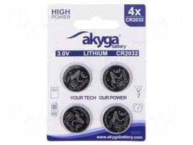 Battery: lithium | CR2032,coin | 3V | 210mAh | non-rechargeable | 4pcs.