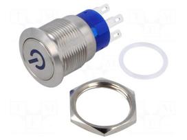 Switch: vandal resistant | Pos: 2 | DPDT | 3A/250VAC | IP67 | ON-ON | blue