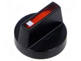 Knob | Actuator colour: red | plastic | Ø18mm | Body: black