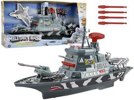 Žaidimų zona | PC | Konsolės | Priedai // Žaislai ir žaidimai vaikams // Zestaw Wojskowy Statek Militarny Bojowy Wojsko Działa Światła Dźwięki