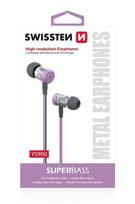 Swissten SuperBass Earbuds Metal YS900 Stereo  Headset With Microphone 3,5mm / 1.2m Purple