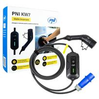 Portable charger PNI KW7 32A, 7.4KW, for electric cars, 230V, single-phase, Type 2 cable with 5-pin connector, with timer, IP66