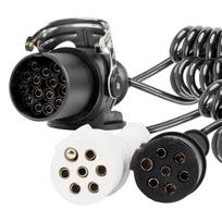 Automobilių ir motociklų prekės, elektronika, navigacija, CB radijas // Automobilių elektronikos komponentai : Montavimo kabeliai : Saugikliai : Jungtys // Przewód spiralny naczepy tir 2x 7 pin 15 pin typ n/s 5m 24v amio-04381