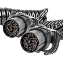 Automobilių ir motociklų prekės, elektronika, navigacija, CB radijas // Automobilių elektronikos komponentai : Montavimo kabeliai : Saugikliai : Jungtys // Przewód spiralny naczepy tir 2x 15 pin 5m 24v amio-04382