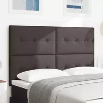 LED galvūgalis su LED juostelėmis Tamsiai rudas 160 cm audinys