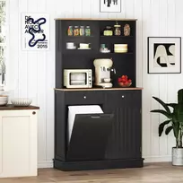 Promotions Virtuvės spintelė 100x34x172 cm juoda, laikymo