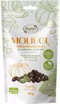 Rūta Moliūgų sėklų branduoliai su juoduoju šokoladu (70 %). Su saldikliais, 100 g