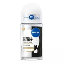 NIVEA_Black & White Invisible Silky Smooth dezodorantas-rulonėlis moterims, 50 ml
