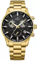 Vyriškas laikrodis Giewont Chronograph Safyro Auksinis Juodas GW4580-B4