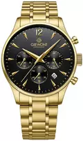 Vyriškas laikrodis Giewont Chronograph Safyro stiklas Auksinis Juodas GW6310-B4