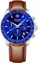 Vyriškas laikrodis Giewont Chronograph Safyro rudas mėlynas GW3520-A5
