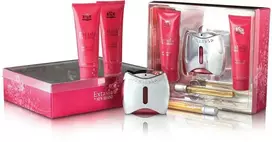 New Brand „Extasia For Women“ rinkinys: 100 ml kvapusis vanduo + 130 ml kūno losjonas + 130 ml dušo želė + 15 ml kvapusis vanduo
