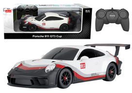 Žaidimų zona | PC | Konsolės | Priedai // Radijo valdomi žaislai ir priedai // Auto RC 1:18 Rastar Porshe 911 GT3 Biało-Szare