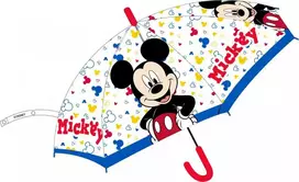 Vaikiškas pusiau automatinis permatomas skėtis Disney Mickey piešiniui, 74 cm