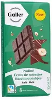 Milk chocolate tablet with praline filling and crushed hazelnuts Galler Lait Praline Eclats de Noisettes, 180 g