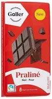 Dark chocolate tablet with praline filling Galler Noir Praline, 180 g