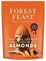 Forest Feast Valencia Oranžinis milk chocolate almonds, 120 g