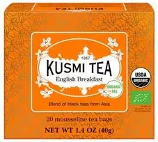 Organic juodas tea Kusmi Tea English Breakfast – 20 muslin tea bags