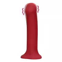 Loveline By Shots Non-Phallic Vibrating Dildo - Large - Raspberry Raudona