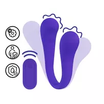 Loveline By Shots Dvipusis sulankstomas vibratorius su nuotolinio valdymo pultu - Violetinė