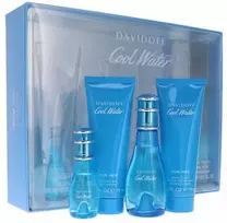 Set Davidoff: Cool Vanduo Losjonas kūnui Body, 75 ml + Cool Vanduo Eau De Toilette For Women, 50 ml + Cool Vanduo Dušo želė All Skin Types, 75 ml + Cool Vanduo Eau De Toilette For Women, 15 ml *Miniature