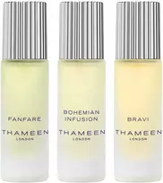 „Thameen London“ rinkinys: „Fanfare“ unisex odekolonas, 10 ml + „Bohemian Infusion“ unisex odekolonas, 10 ml + „Bravi“ unisex kvepalų ekstraktas, 10 ml