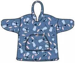 Disney Lilo ir Stitch Glee užmaunamas pliušinis vilnos pledas, pončas 7-14 metų vaikams