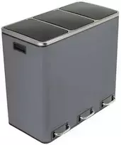 Spacetronik Metalinis šiukšlių krepšys 3x18L pilkas 54L