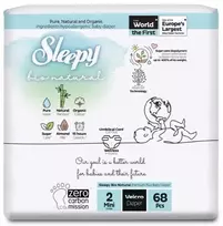 Sauskelnės Sleepy 2 dyd./Mini/68vnt. Bio Natural