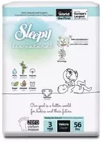 Sauskelnės Sleepy 3 dyd./Midi/56vnt. Bio Natural