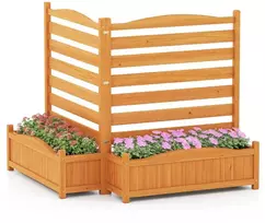 Promotions Oro kondicionieriaus tvorelė su gėlių dėže, 110x113x101 cm, geltona, mediena