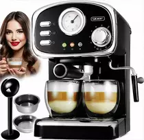 Slėginis kavos aparatas su pieno putų plakikliu namų espresso ruošimui, 1100W 20 bar 1.2L vandens talpa 10 puodelių, espresso kavos virimo aparatas kapučino ruošimui