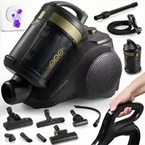 Cikloninis dulkių siurblys be maišelio 900W su HEPA filtravimu ir aromaterapija, nuotolinio valdymo pultas, 7 priedai, 10.5 m spindulys, cikloninis siurblys, HEPA dulkių siurblys, aromaterapinis siurblys