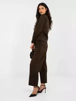 Italy Moda Kelnės-IT-SP-10006.76-ciemny ruda