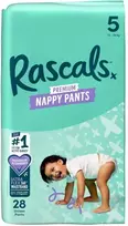 Rascal And Friends RASCALS sauskelnės-kelnaitės, 5 dydis, 13-18 kg., 28 vnt.